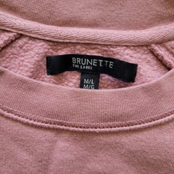 Brunette the Label Classic Crew Neck Rose Sweatshirt Size M/L - Picture 3 of 7